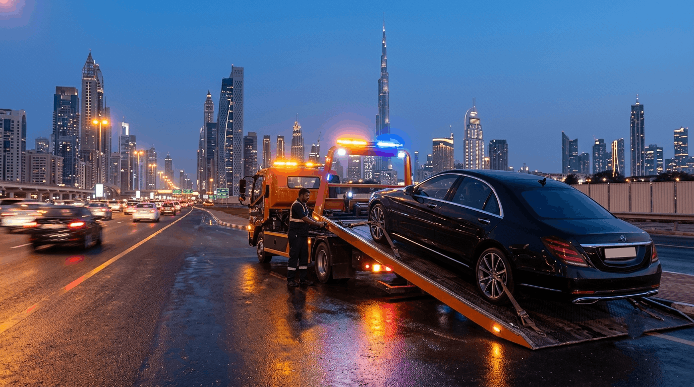 Professional car recovery service in Dubai